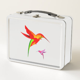 Gelb-Grün-Hummingvogel Metall Lunch Box