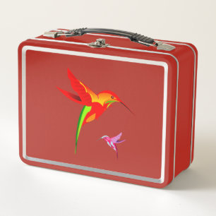 Gelb-Grün-Hummingvogel Metall Lunch Box