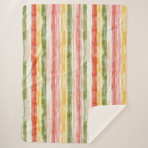 Gelb Grün Pink Orange Streifen  Sherpadecke