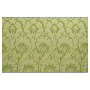 Gelb-Grün Renaissance-Blumen Stoff