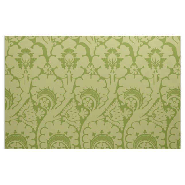 Gelb-Grün Renaissance-Blumen Stoff (Fat Quarter (45,7 x 55,9 cm))