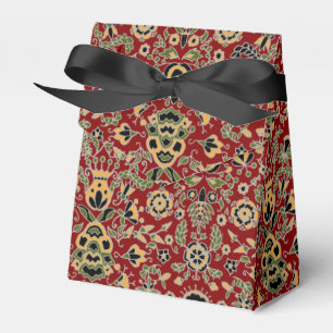 Gelb, grün, schwarz auf tiefrot geschenkschachtel