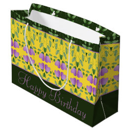Gelb grün und schwarz dekoriert große geschenktüte