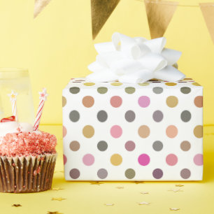 gelb, grün, violett und rosa gepunktet geschenkpapier