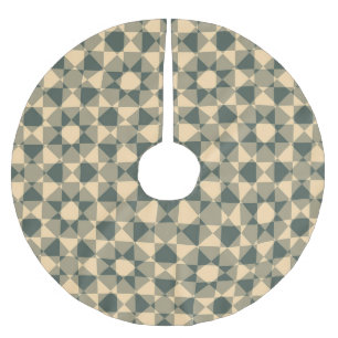 Gelb Grüne Checker-Diamant-Karomuster Polyester Weihnachtsbaumdecke