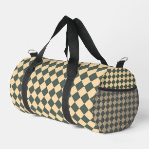 Gelb Grüne Checker-Diamant-Muster Klein Duffle Bag