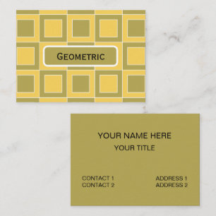 Gelb-grüne Quadrate Geometrisches Muster Visitenkarte