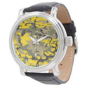 Gelb-grüne Tarnung, Militär, Armee Armbanduhr