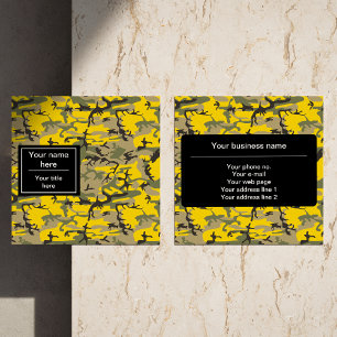 Gelb-grüne Tarnung, Militär, Armee Quadratische Visitenkarte