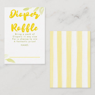 Gelb-grüne Windel-Raffle-Baby-Shower-Tickets Begleitkarte