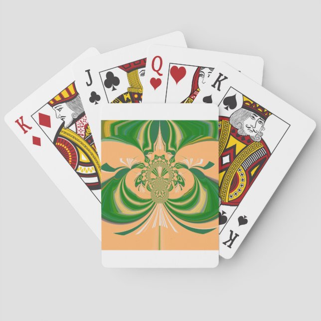 Gelb Grünes Design. Spielkarten (Rückseite)