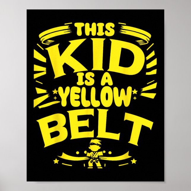 Gelb-Gürtel-Karate-Student Martial Arts  Poster (Vorne)