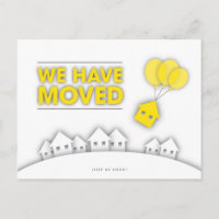 Gelb haben wir bewegte Häuser Postkarte