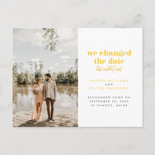 Gelb haben wir das Datum geändert, konnten aber ni Ankündigungspostkarte (Vorderseite)