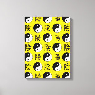 Gelb Hintergrund chinesisches Yinyang-Muster Leinwanddruck