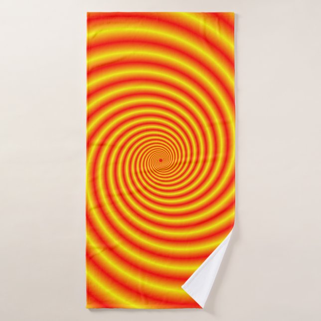 Gelb in Rot über Orange Spiral Badehandtuch (Badehandtuch)