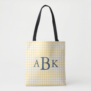 Gelb kariert mit Monogramm