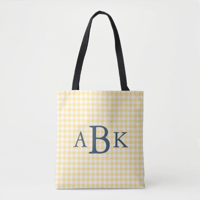 Gelb kariert mit Monogramm (Vorderseite)