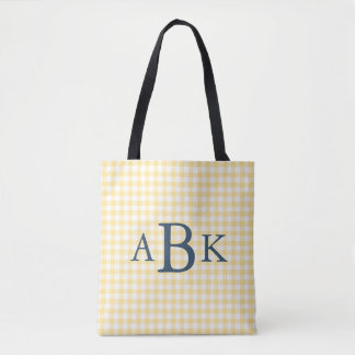 Gelb kariert mit Monogramm