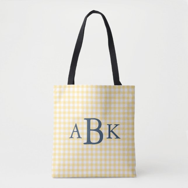 Gelb kariert mit Monogramm (Vorderseite)