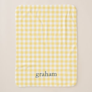 Gelb kariert mit Monogramm Sherpadecke