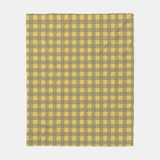 Gelb kariertes Gingham-Muster Fleecedecke