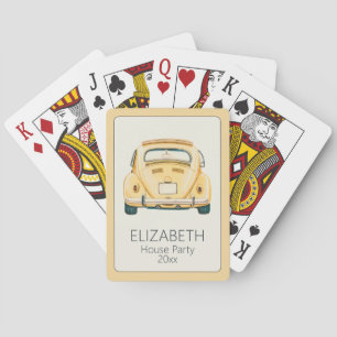 Gelb Klassisch Vintage Buggy Käfer Auto Personalis Spielkarten