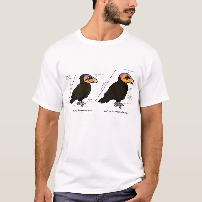 Gelb-köpfiges größeres v kleiner T-Shirt (Vorderseite)