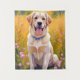 Gelb Lab Labrador Retriever Hund Haustier Malerei Wandteppich