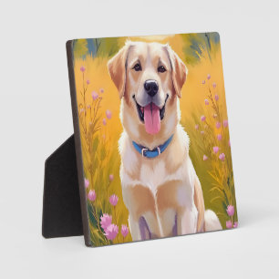 Gelb Lab Malerei Labrador Retriever Hund Kunst Fotoplatte