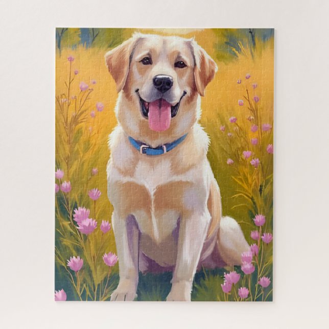 Gelb Lab Malerei Labrador Retriever Hund  Puzzle (Vertikal)