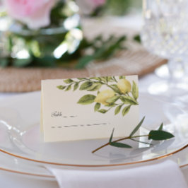 Gelb | Lemons Blätter elegante Hochzeit Visitenkarten