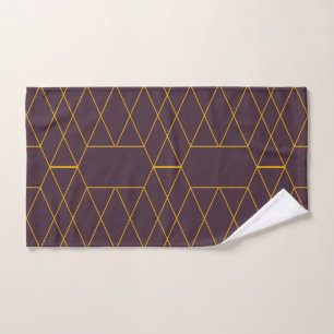 Gelb, lila, einfach, modern, geometrisch handtuch
