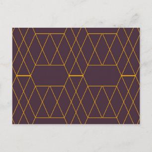 Gelb, lila, einfach, modern, geometrisch postkarte