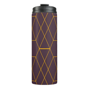 Gelb, lila, einfach, modern, geometrisch thermosbecher