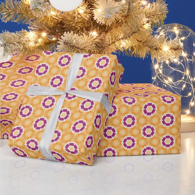 Gelb Lila Geschenkpapier (Feiertage)