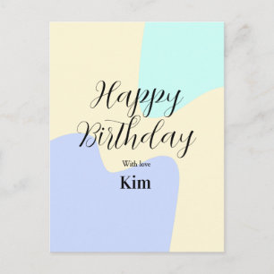 Gelb lila grün Alles Gute zum Geburtstag abstrakt  Postkarte