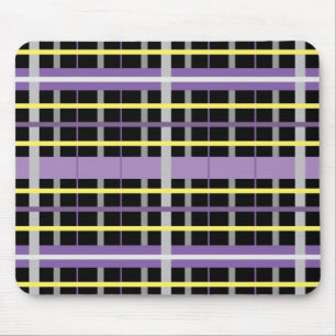 gelb-lila-kariert mousepad