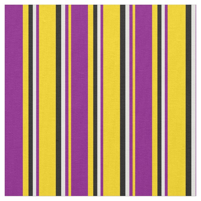 Gelb, Lila, leicht zyanisch und schwarz Stoff (Nahaufnahme)