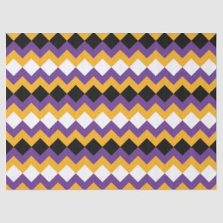 Gelb, Lila, schwarz und weiß Zigzag Zickzack Seidenpapier