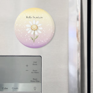 Gelb Lila Weiß Bokeh Punkte Gänseblümchen Sonnensc Magnet