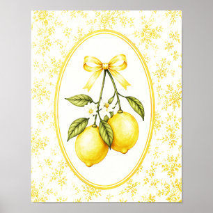 Gelb-Limonen-Frucht-Coquette-Vintage-Cottagecore Poster