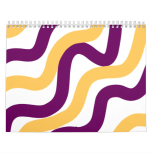 Gelb-marron-rote geschwungene Linien wellenförmige Kalender