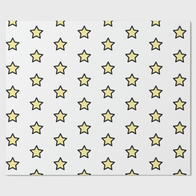 Gelb minimalistisches modernes Sternmuster Geschenkpapier (Flach)