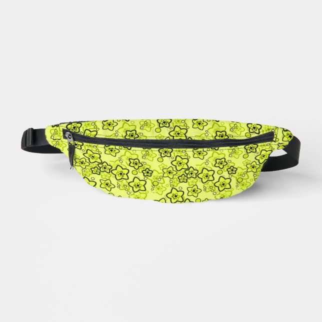 Gelb mit schwarz leuchtendem Neuralmuster Bauchtasche (Vorderseite)