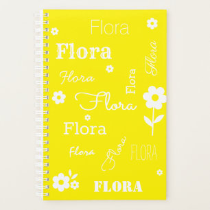 Gelb mit weißen Blume, Individuelle Name-Planer Planer