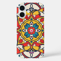 Gelb mosaikrot, Mandala-Muster
