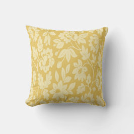 Gelb Muster aus Vintage Blumen Kissen