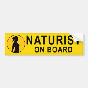 Gelb, Naturist an Bord Autoaufkleber