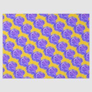 Gelb Navy Blau Blumenmuster Blumen Rosen Seidenpapier